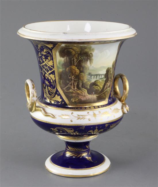 A Derby Campana shaped vase, c.1810, height 20.5cm, chip to foot